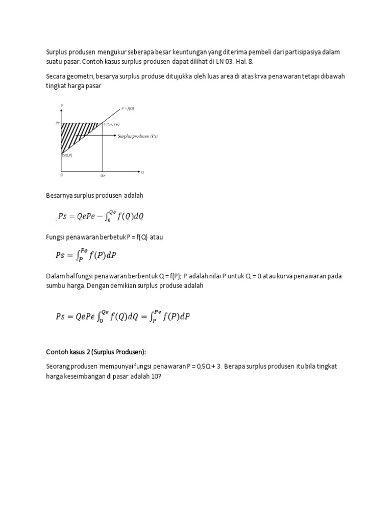 Detail Contoh Surplus Produsen Nomer 30
