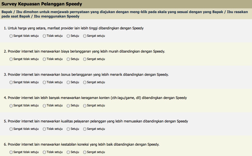 Detail Contoh Survey Kepuasan Pelanggan Nomer 38