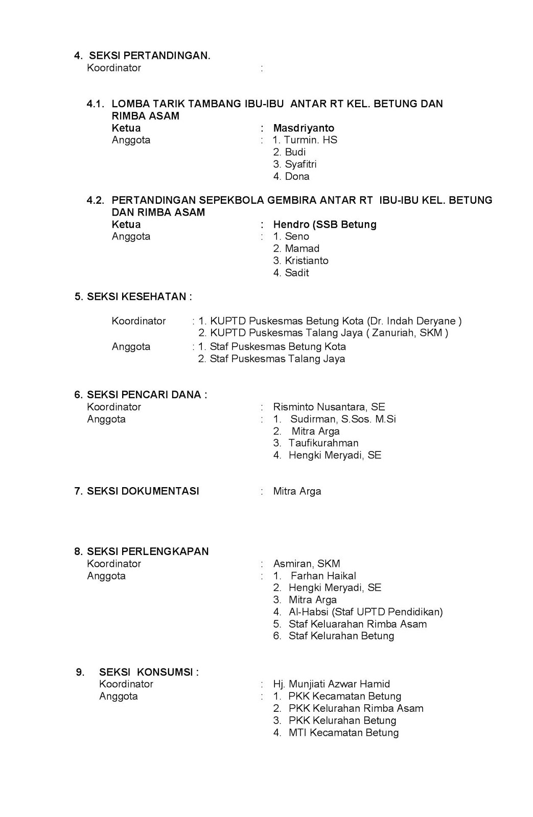 Detail Contoh Susunan Panitia Nomer 18