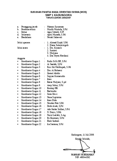 Detail Contoh Susunan Panitia Nomer 4