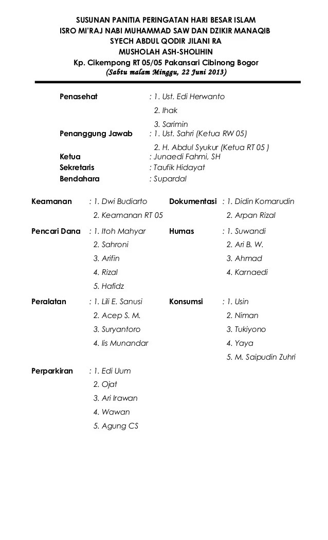 Detail Contoh Susunan Panitia Pernikahan Nomer 34