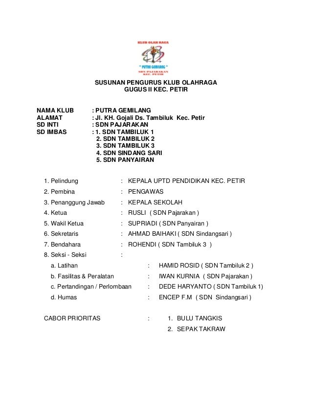 Contoh Susunan Pengurus - KibrisPDR