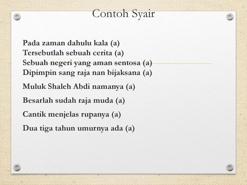 Detail Contoh Syair Puisi Lama Bersajak Aaaa Nomer 5