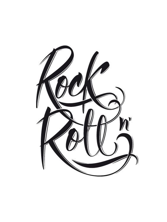 Rock N Roll Schriftzug Tattoo - KibrisPDR