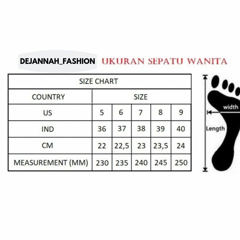 Detail Gambar Panduan Ukuran Sepatu Wanita Nomer 2