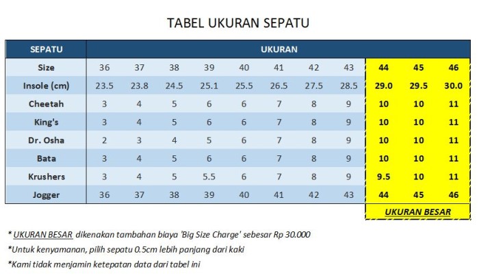 Detail Gambar Panduan Ukuran Sepatu Wanita Nomer 34