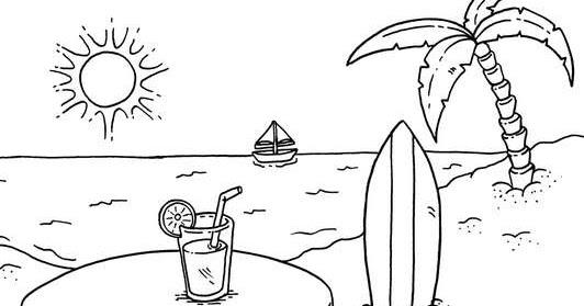 Gambar Pantai Kartun Hitam Putih - 50+ Koleksi Gambar