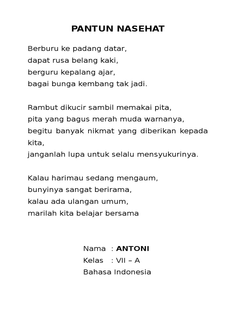 Detail Gambar Pantun Nasehat Nomer 47