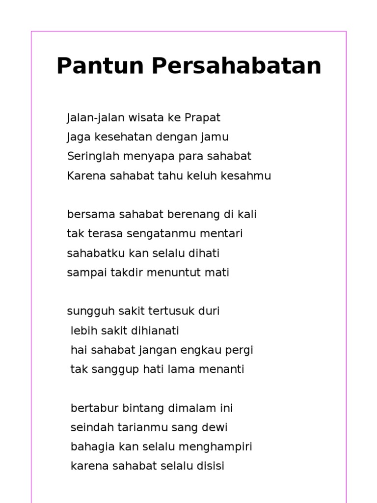 Detail Gambar Pantun Tentang Persahabatan Nomer 40