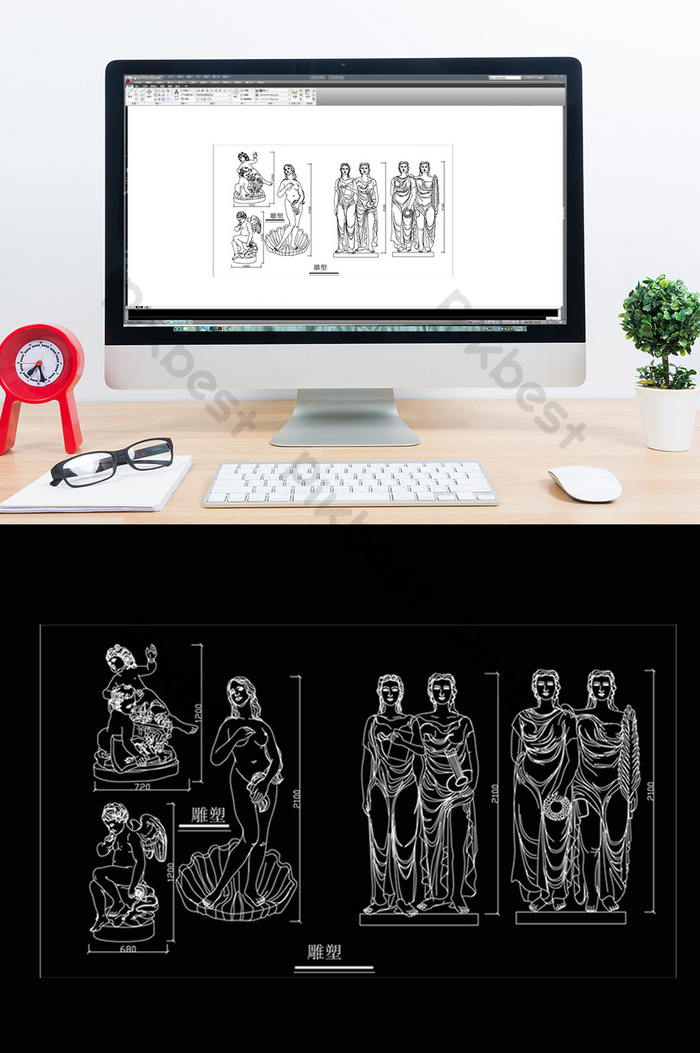 Detail Gambar Patung Autocad Nomer 4