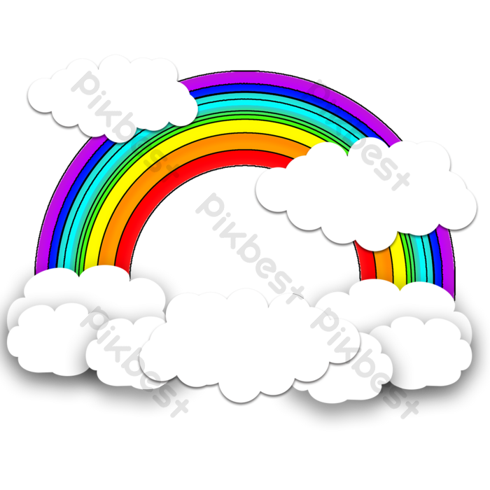 Detail Gambar Pelangi Cloud Cartoon Png Nomer 34