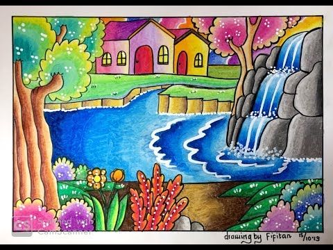 Detail Gambar Pemandangan Air Terjun Kartun Nomer 12