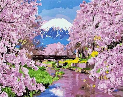 Detail Gambar Pemandangan Bunga Sakura Lukisan Nomer 2
