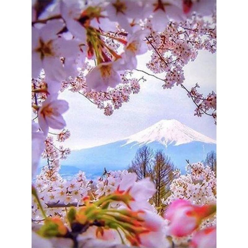 Detail Gambar Pemandangan Bunga Sakura Lukisan Nomer 6