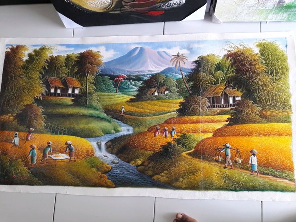 Detail Gambar Pemandangan Di Kain Kanvas Nomer 26