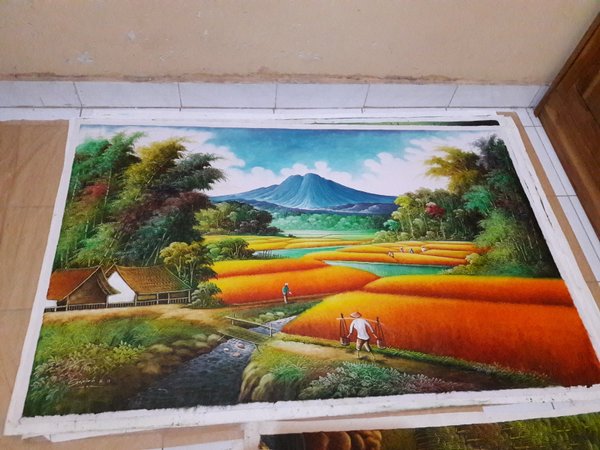 Detail Gambar Pemandangan Di Kain Kanvas Nomer 32