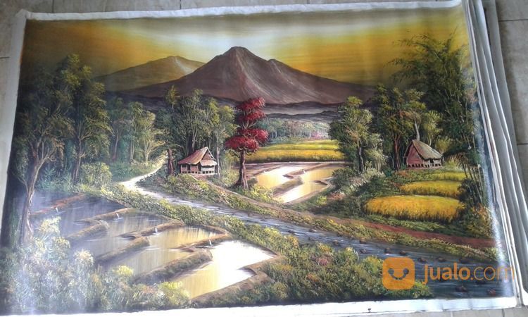 Detail Gambar Pemandangan Di Kain Kanvas Nomer 42