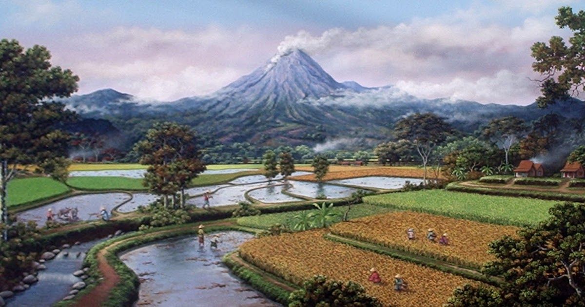 Detail Gambar Pemandangan Gunung Dan Sawah Asli Nomer 8