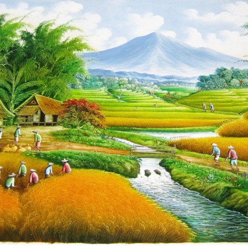 Detail Gambar Pemandangan Gunung Dan Sawah Asli Nomer 9