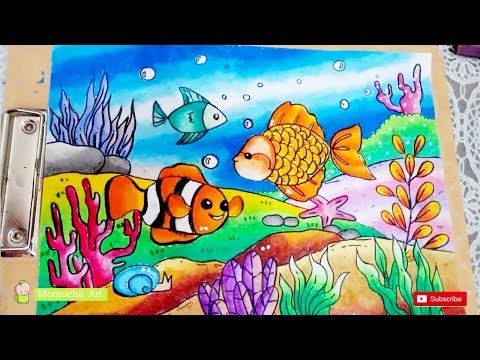 Detail Gambar Pemandangan Laut Dengan Crayon Nomer 14