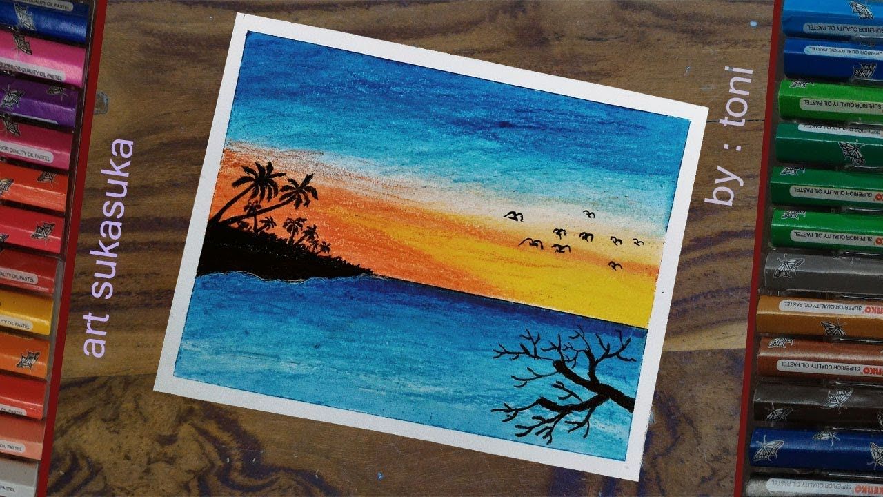 Detail Gambar Pemandangan Laut Dengan Crayon Nomer 20