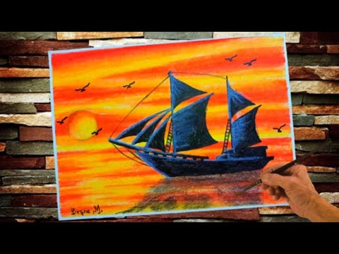 Detail Gambar Pemandangan Laut Dengan Crayon Nomer 38