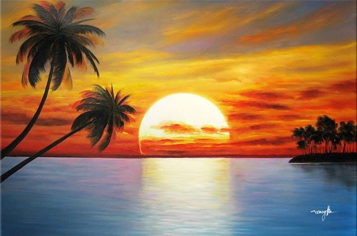 Download Gambar Pemandangan Laut Sunset Gambar Lukisan Pemandangan Laut Sunset Nomer 2