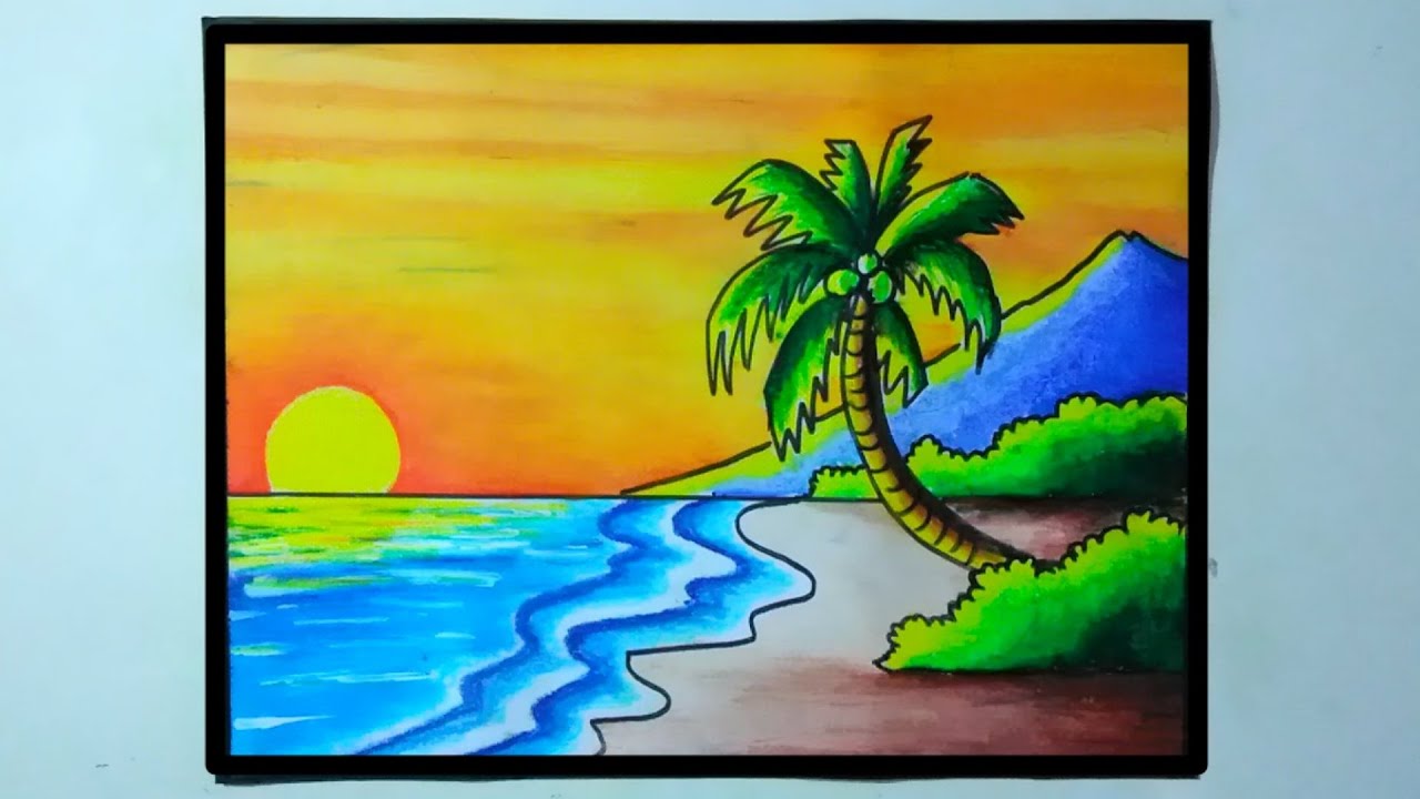 Detail Gambar Pemandangan Laut Sunset Gambar Lukisan Pemandangan Laut Sunset Nomer 7