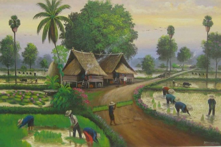 Detail Gambar Pemandangan Lukisan Nomer 19