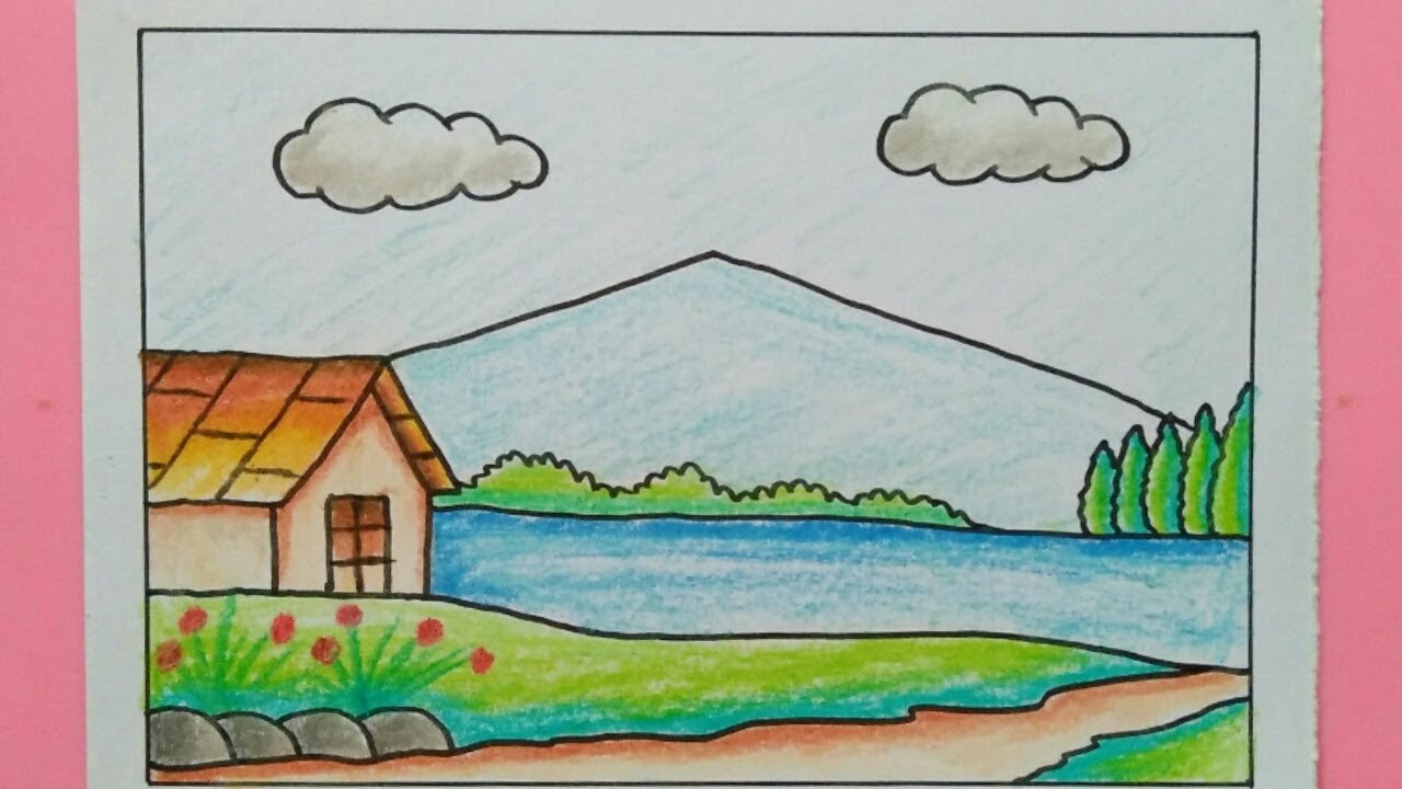 Detail Gambar Pemandangan Rumah Dan Gunung Nomer 3