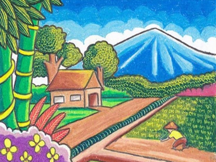 Detail Gambar Pemandangan Sawah Animasi Nomer 2