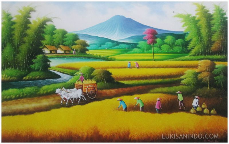 Detail Gambar Pemandangan Sawah Animasi Nomer 9