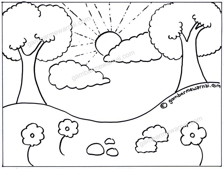 Detail Gambar Pemandangan Untuk Mewarnai Anak Tk Nomer 37