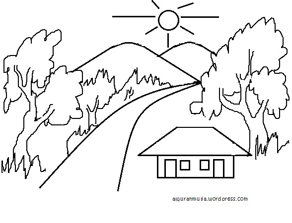 Detail Gambar Pemandangan Yang Belum Diwarnai Nomer 43
