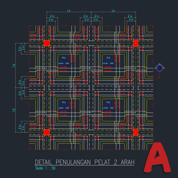 Detail Gambar Pembesian Plat Lantai 2 Nomer 29