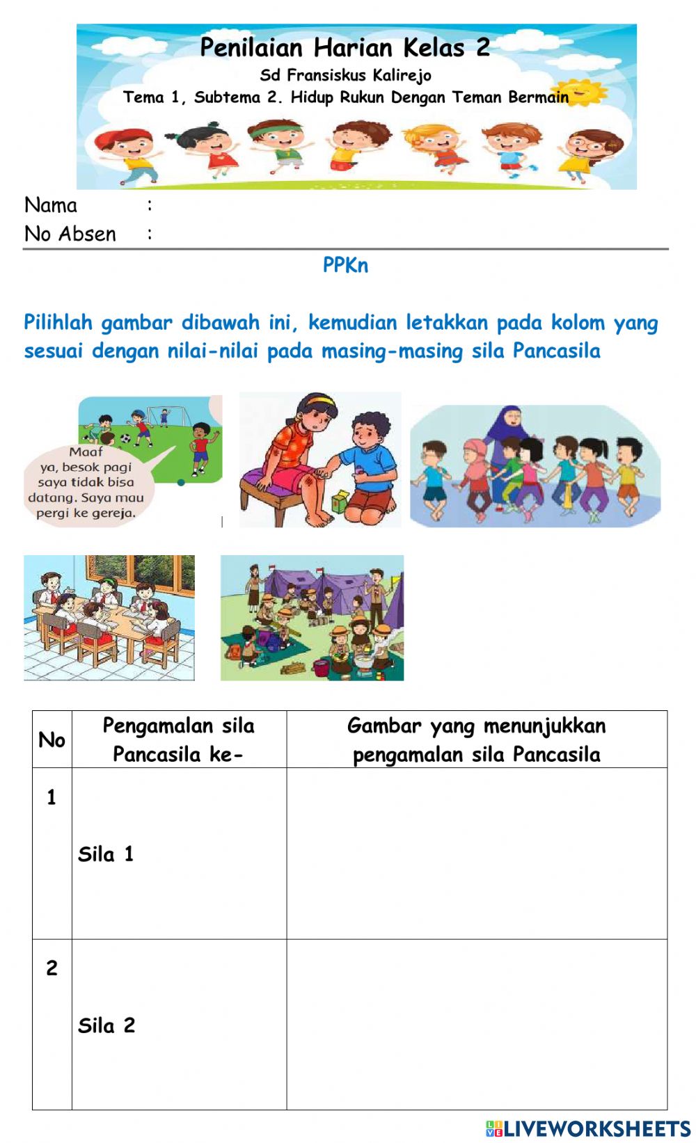 Detail Gambar Pengamalan Sila Ke 1 Nomer 44