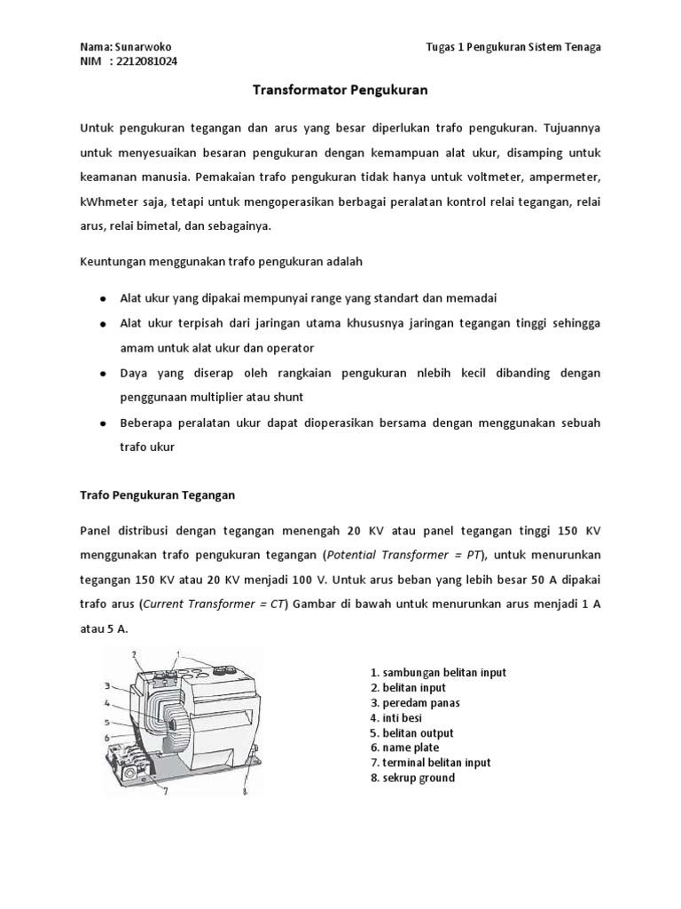 Detail Gambar Penggunaan Trafo Pt Dalam Pengukuran Nomer 2