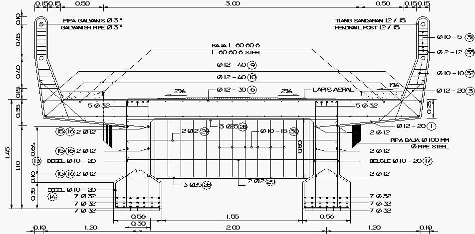 Detail Gambar Penulangan Abutment Gambar Penulangan Gelagar Nomer 8