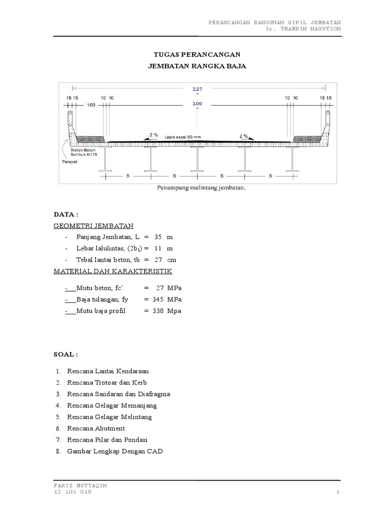 Detail Gambar Penulangan Abutment Gambar Penulangan Gelagar Nomer 15