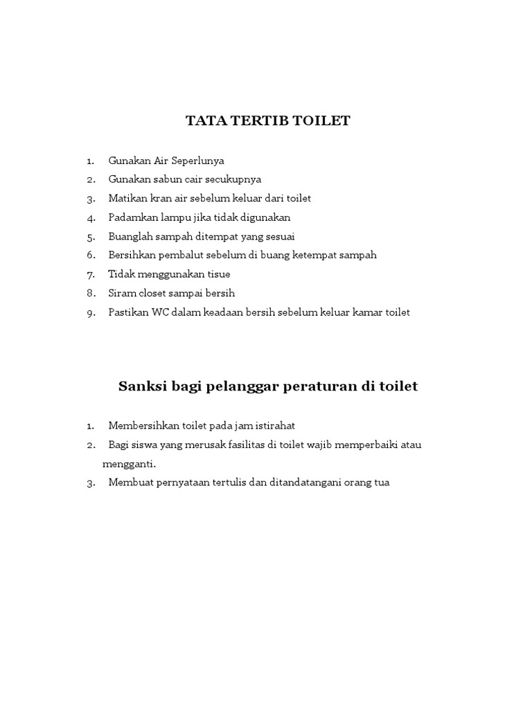 Detail Gambar Peraturan Dalam Toilet Sekolah Nomer 3