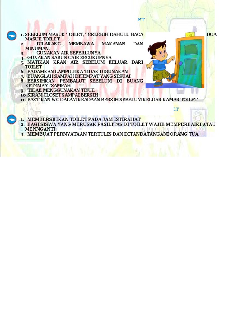 Detail Gambar Peraturan Dalam Toilet Sekolah Nomer 5