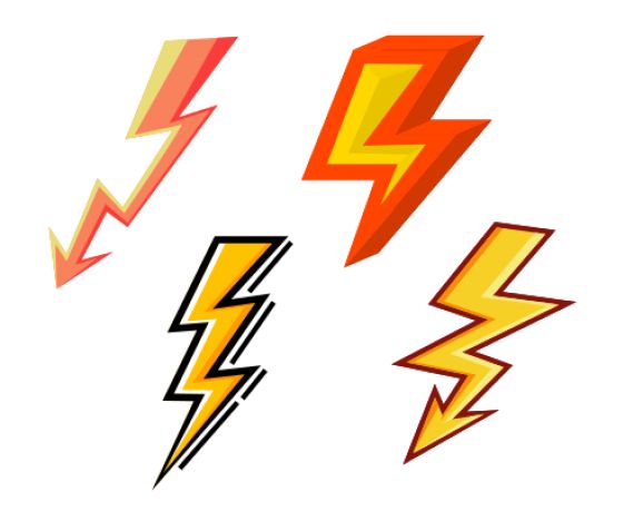 Cartoon Lightning Bolt Transparent - KibrisPDR