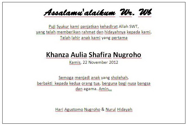 Detail Contoh Syukuran Kelahiran Anak Nomer 20