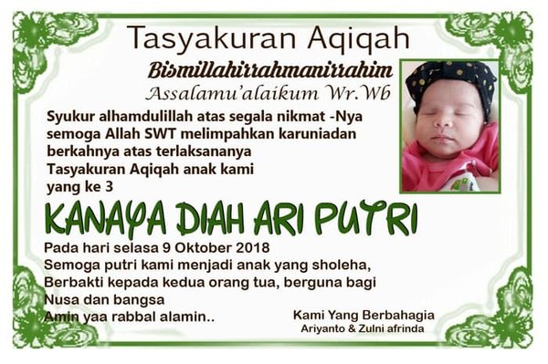 Detail Contoh Syukuran Nama Bayi Nomer 26