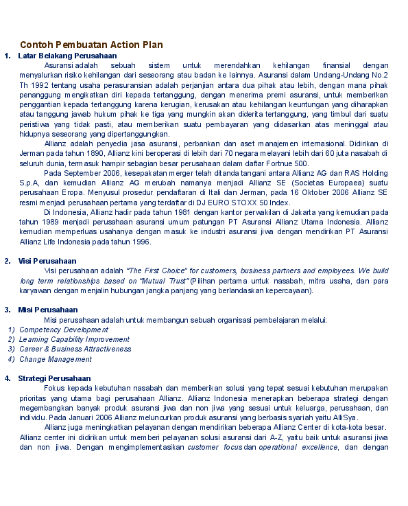 Detail Contoh Tabel Action Plan Nomer 30