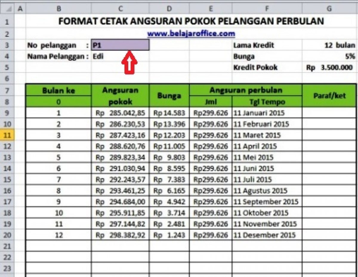 Detail Contoh Tabel Angsuran Pinjaman Koperasi Nomer 19