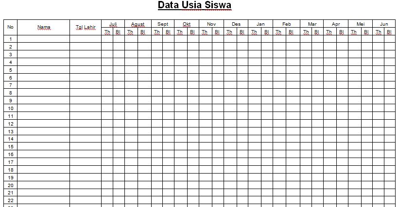 Detail Contoh Tabel Data Siswa Nomer 30