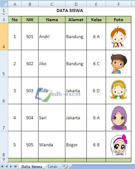 Detail Contoh Tabel Data Siswa Nomer 35