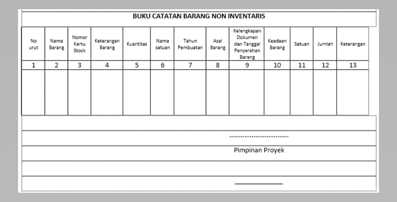 Detail Contoh Tabel Inventaris Barang Nomer 5