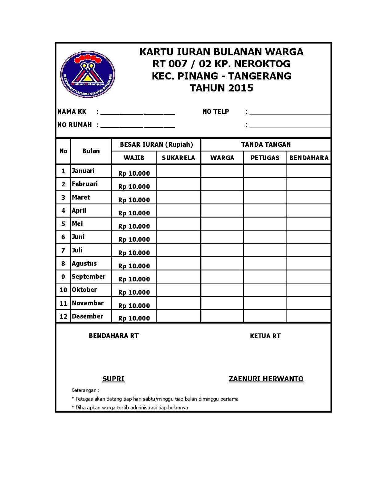 Detail Contoh Tabel Iuran Bulanan Nomer 7